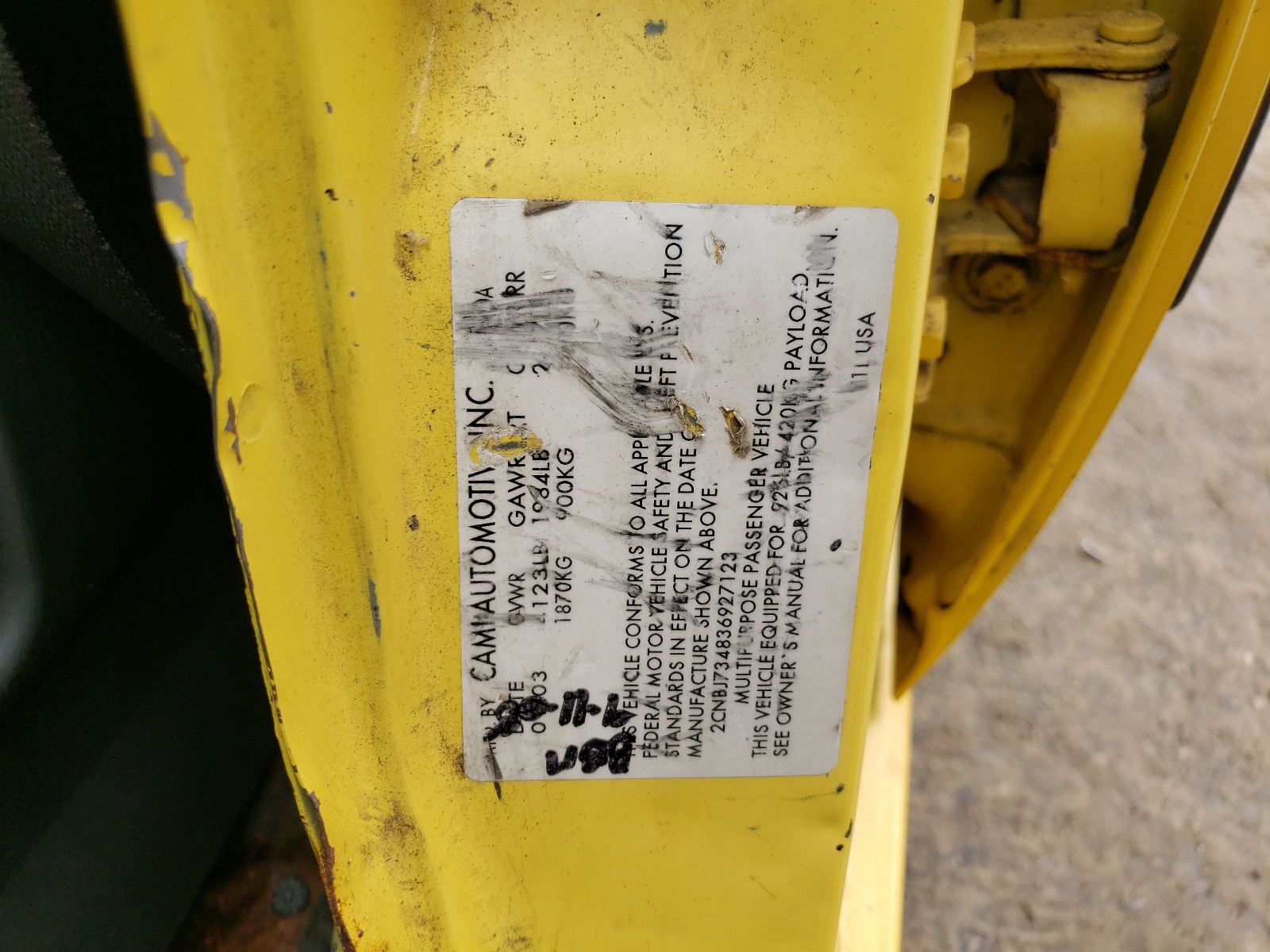 2CNBJ734836927123 2003 Chevrolet Tracker Zr2