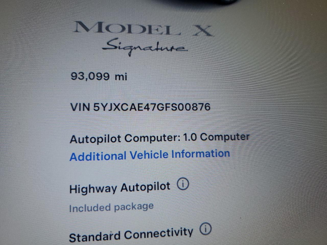 VIN 5YJXCAE47GFS00876 2016 TESLA MODEL X no.12