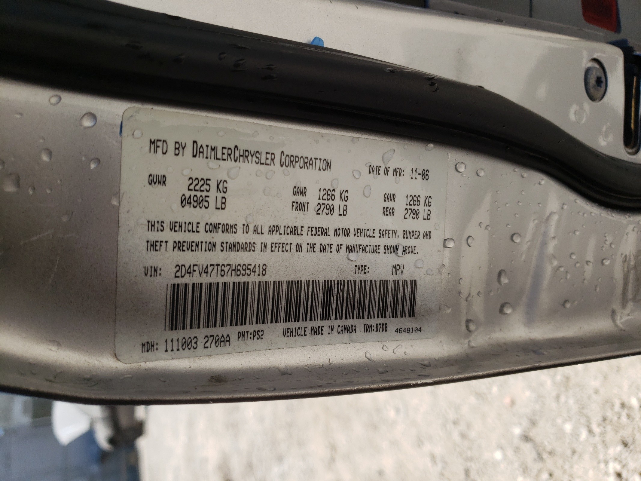 2D4FV47T67H695418 2007 Dodge Magnum Se