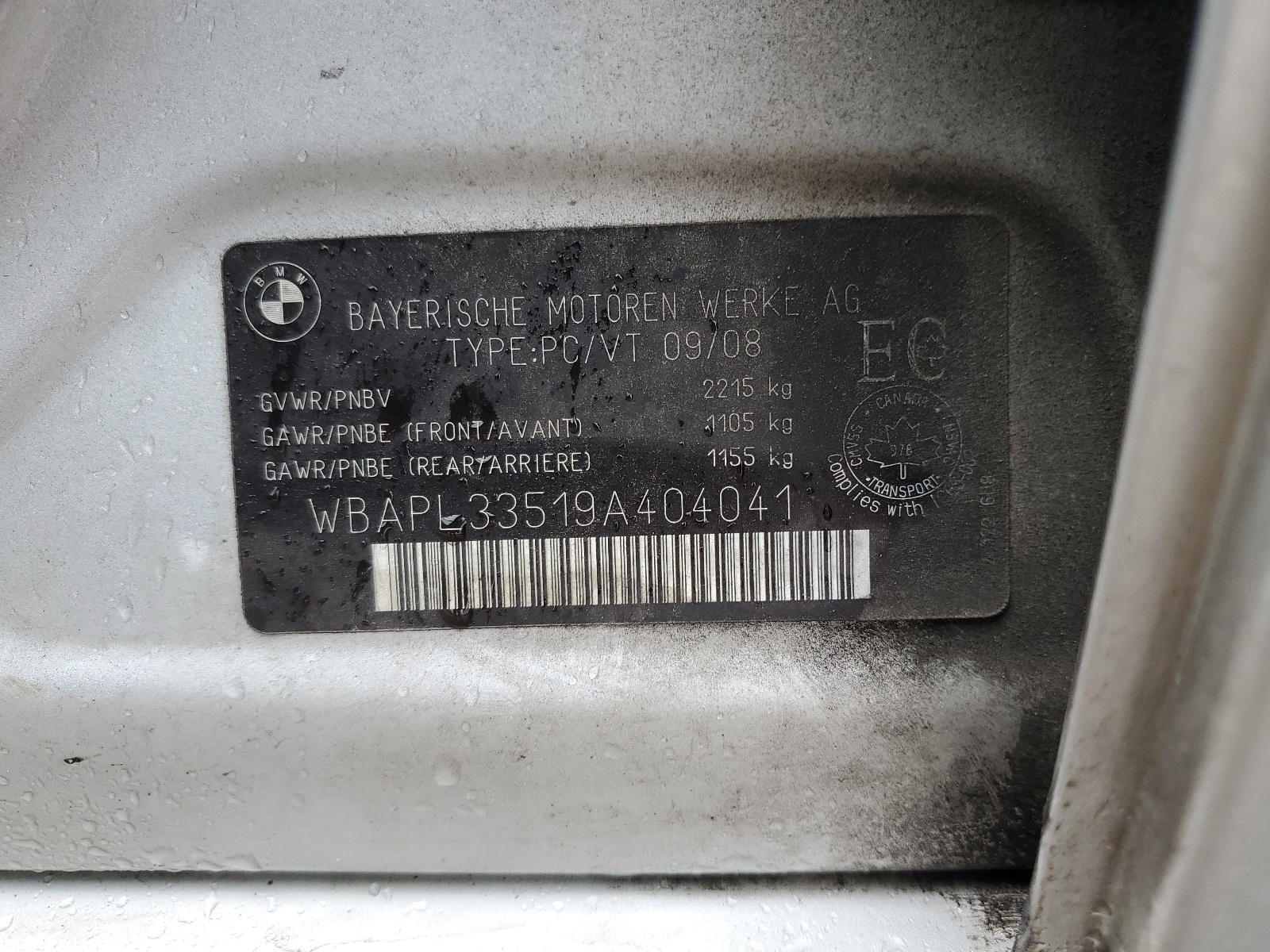 WBAPL33519A404041 2009 BMW 335 Xi