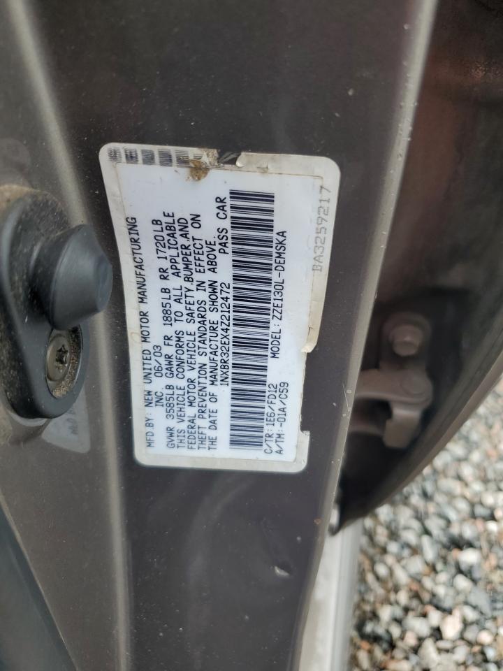 2004 Toyota Corolla Ce VIN: 1NXBR32EX4Z212472 Lot: 66752834