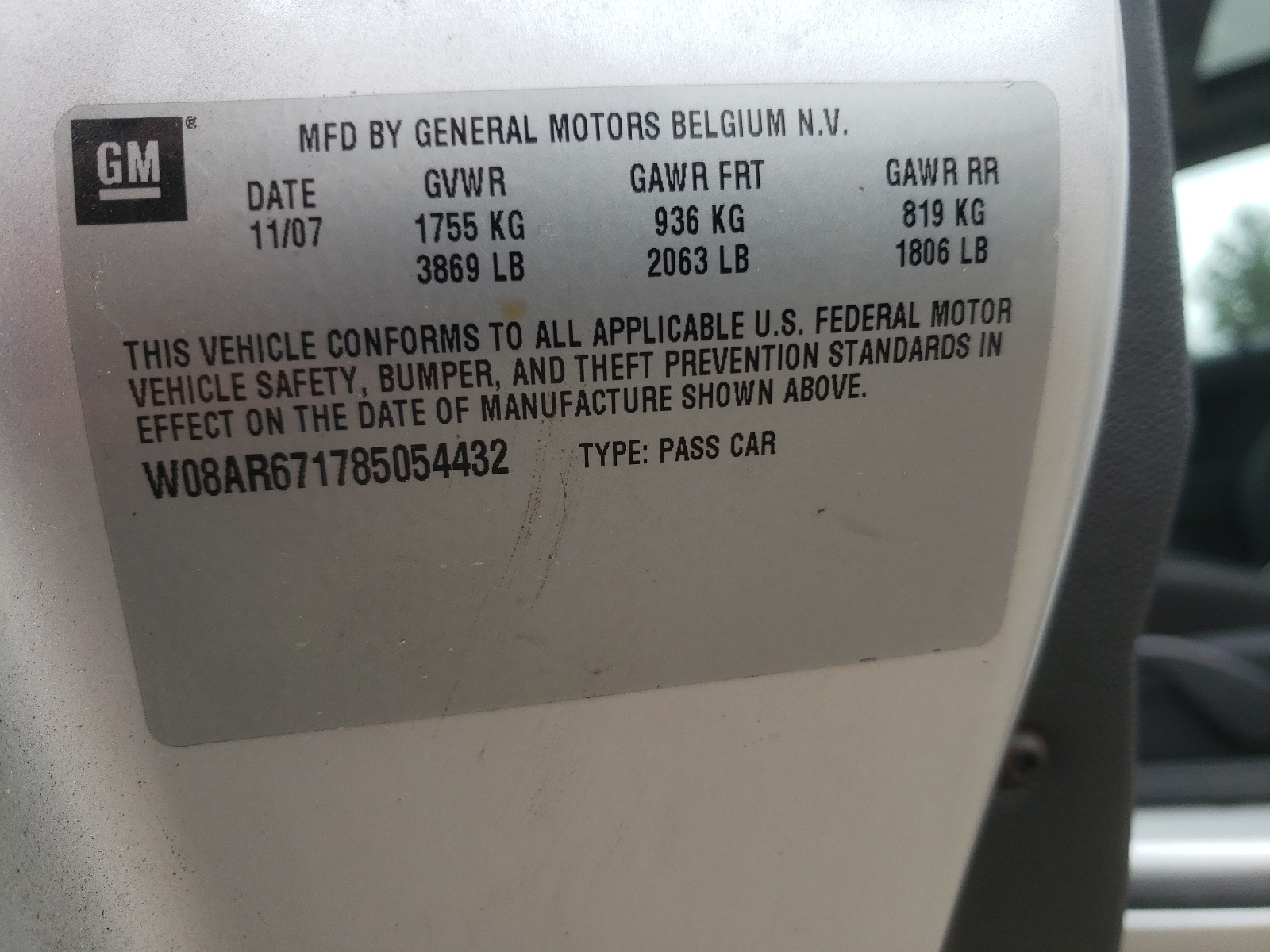 W08AR671785054432 2008 Saturn Astra Xe