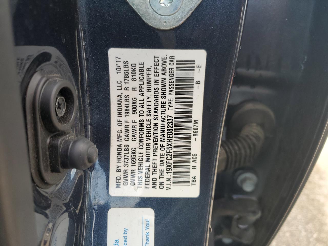 19XFC2F5XHE082337 2017 HONDA CIVIC - Image 12