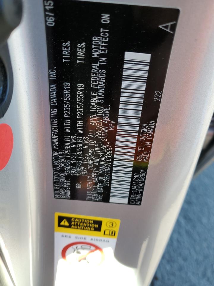 2015 Lexus Rx 350 Base VIN: 2T2BK1BA7FC328671 Lot: 67794304