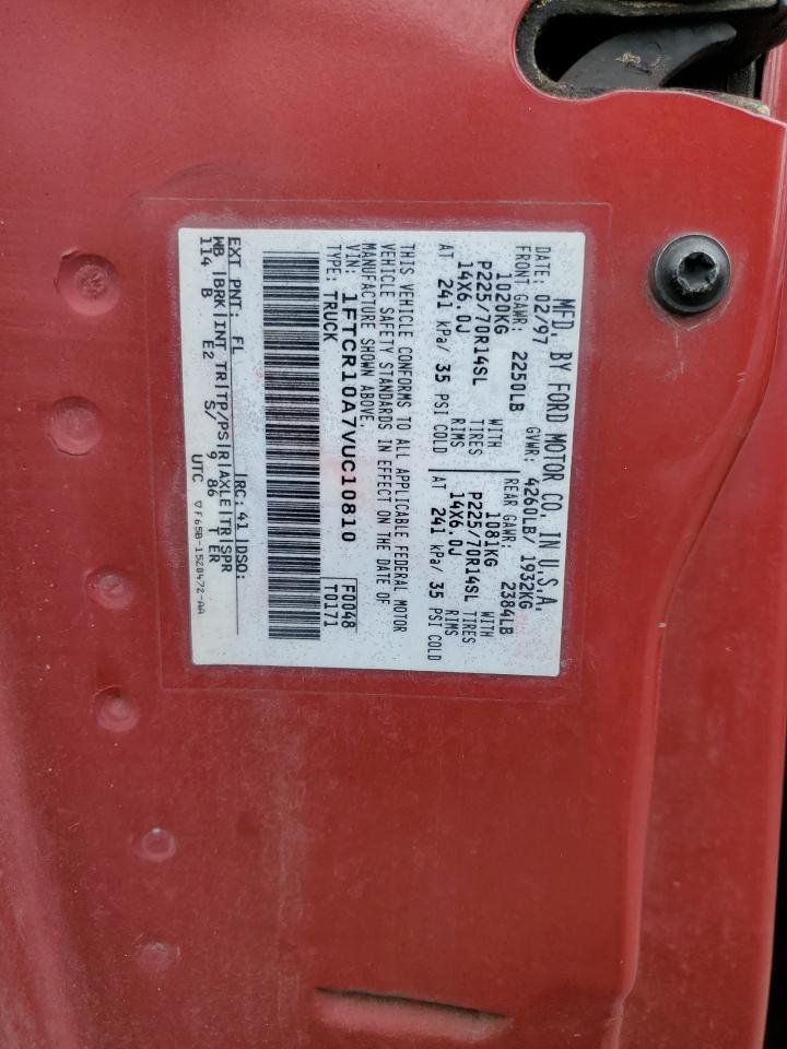 1997 Ford Ranger VIN: 1FTCR10A7VUC10810 Lot: 68151384