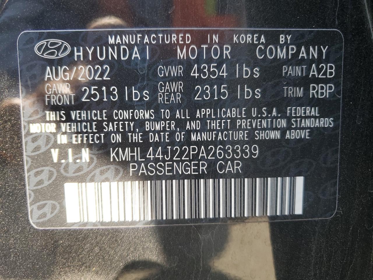 2023 Hyundai Sonata Sel Plus VIN: KMHL44J22PA263339 Lot: 65047844