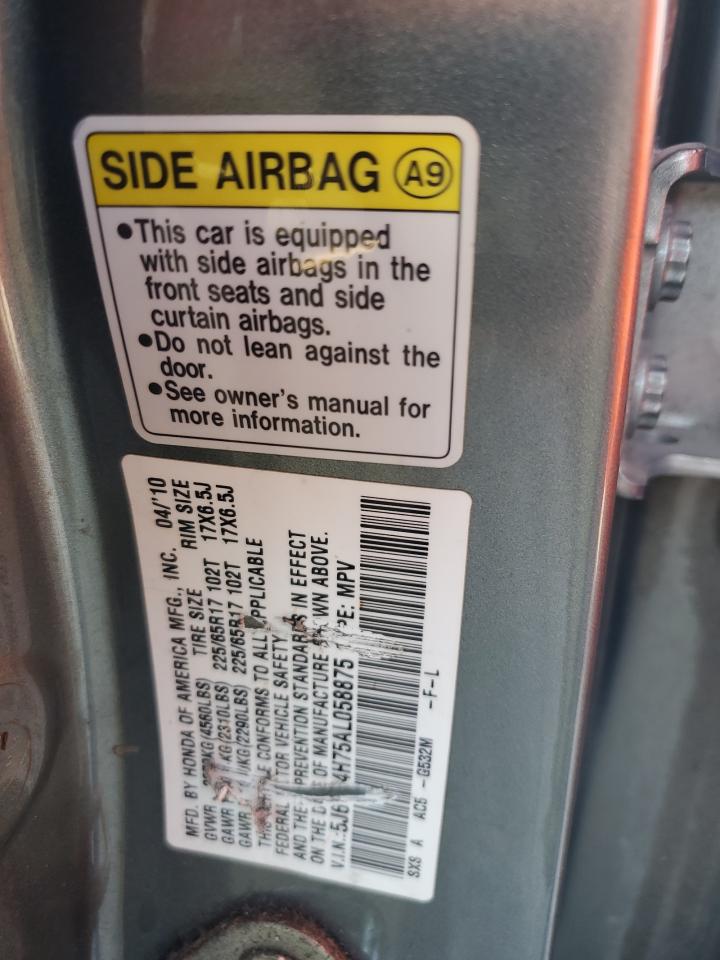 2010 Honda Cr-V Exl VIN: 5J6RE4H75AL058875 Lot: 66326024