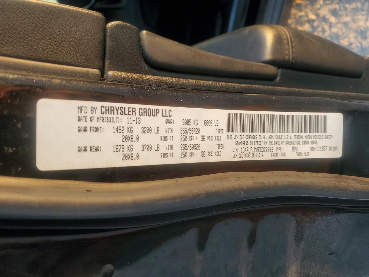 2014 Jeep Grand Cherokee Summit VIN: 1C4RJFJM0EC320093 Lot: 67392524