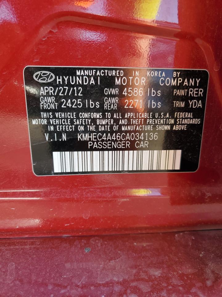 2012 Hyundai Sonata Hybrid VIN: KMHEC4A46CA034136 Lot: 66507694