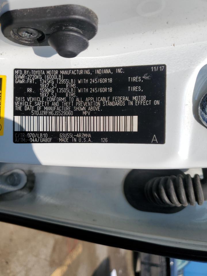 2018 Toyota Highlander Se VIN: 5TDJZRFH6JS529060 Lot: 66780614