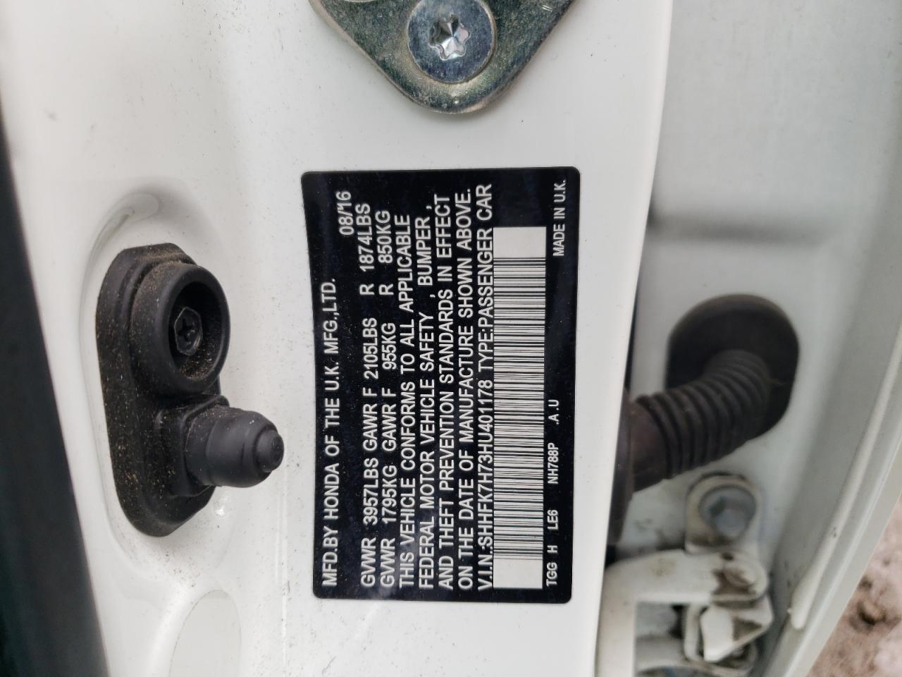 SHHFK7H73HU401178 2017 Honda Civic Exl