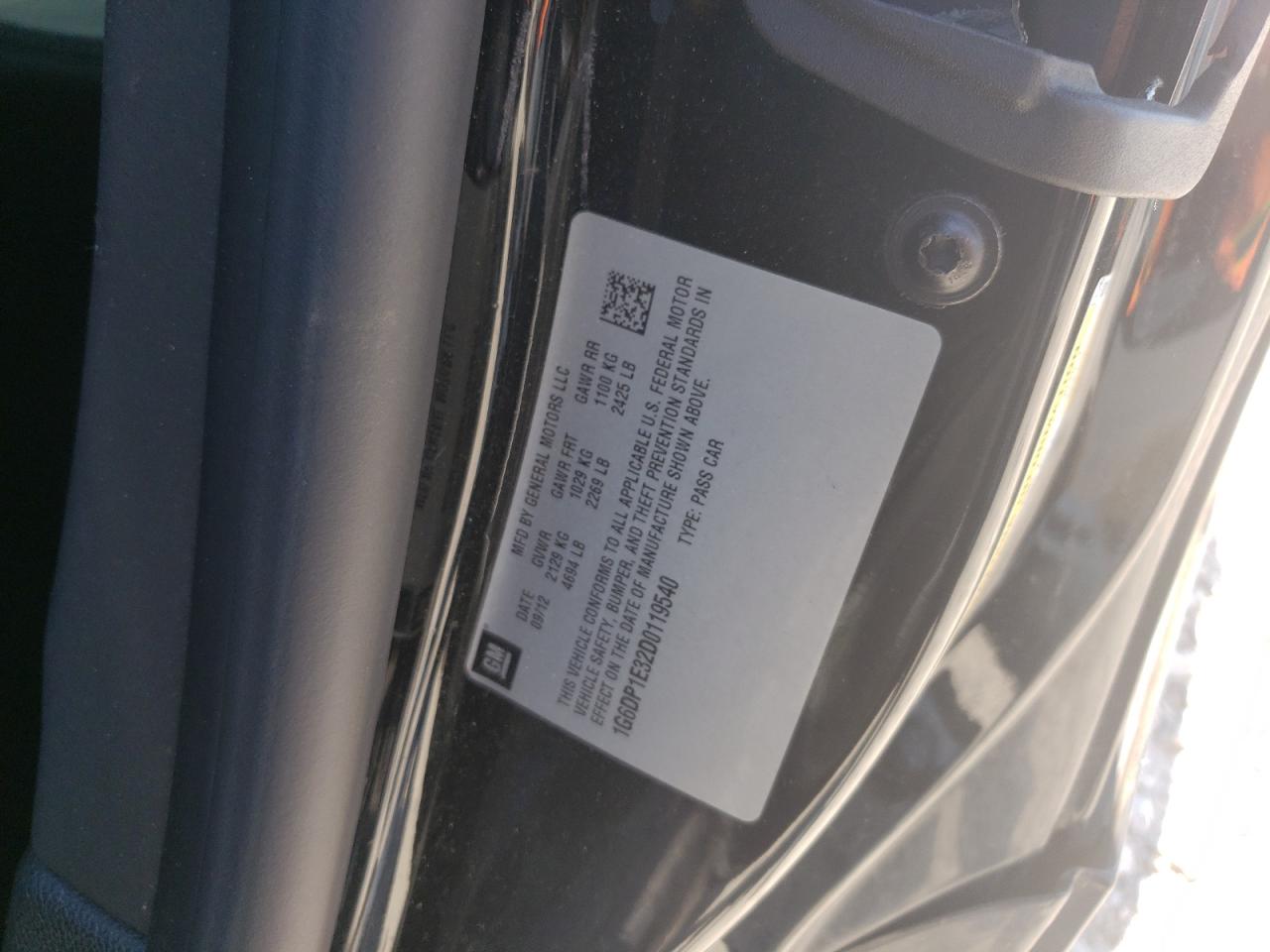 2013 Cadillac Cts Premium Collection VIN: 1G6DP1E32D0119540 Lot: 67138374