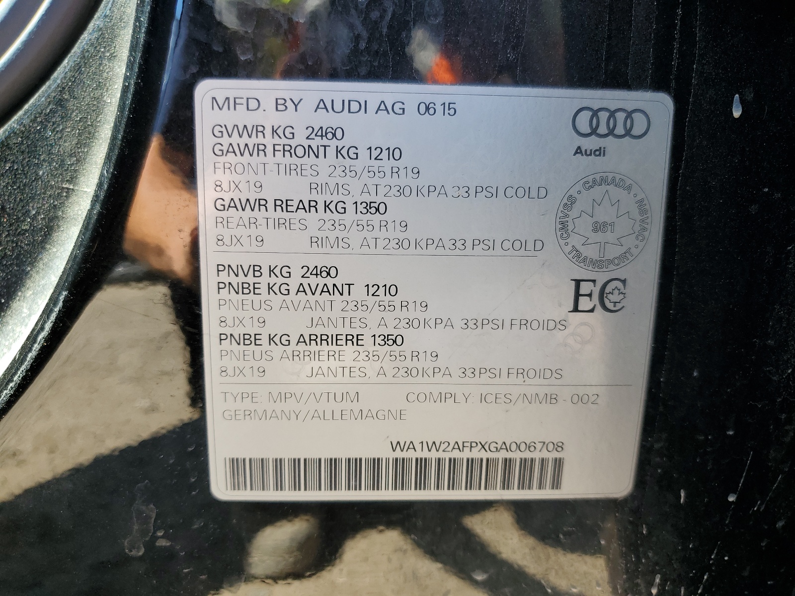 WA1W2AFPXGA006708 2016 Audi Q5 Technik S-Line