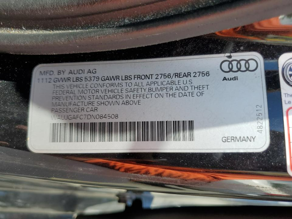 2013 Audi A6 Prestige vin: WAUJGAFC7DN084508