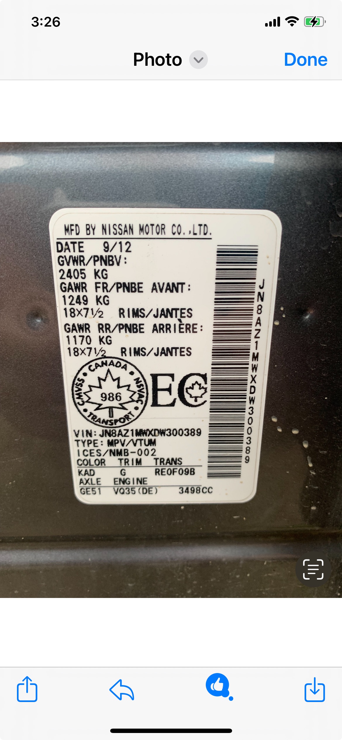 JN8AZ1MWXDW300389 2013 Nissan Murano S