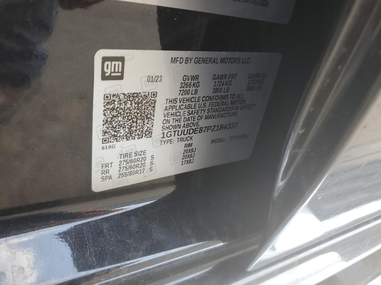 1GTUUDE87PZ184337 2023 GMC Sierra K1500 Slt