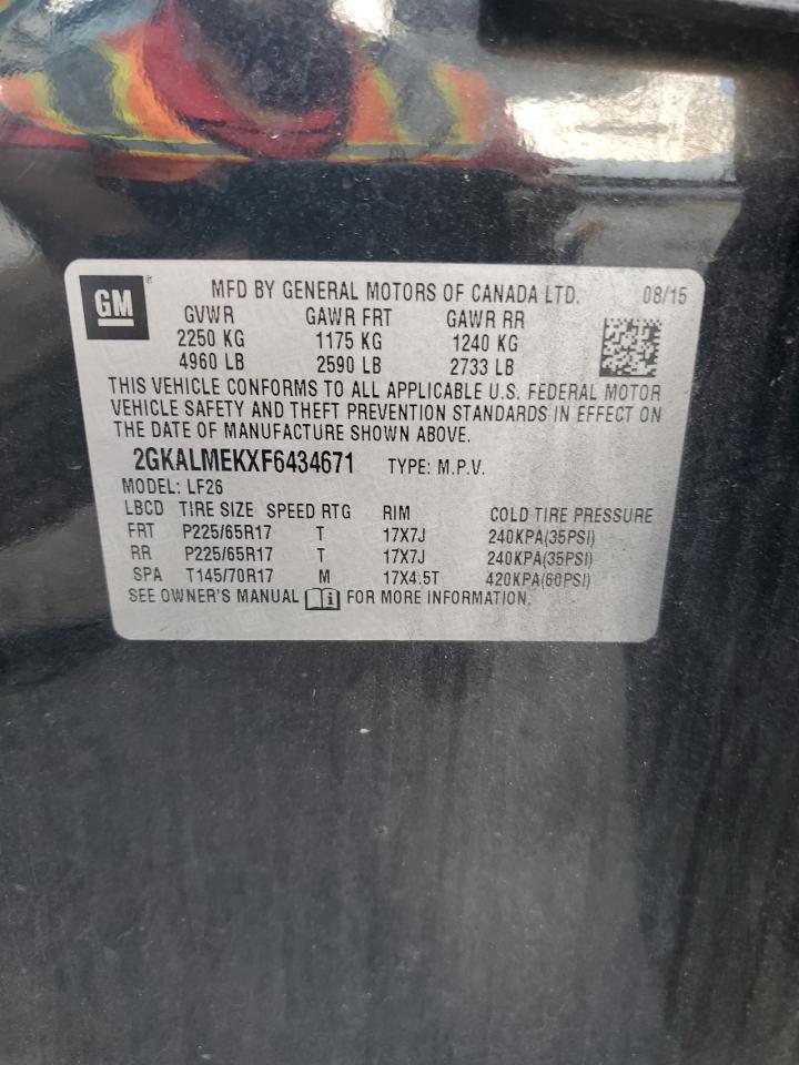 2015 GMC Terrain Sle VIN: 2GKALMEKXF6434671 Lot: 65907584