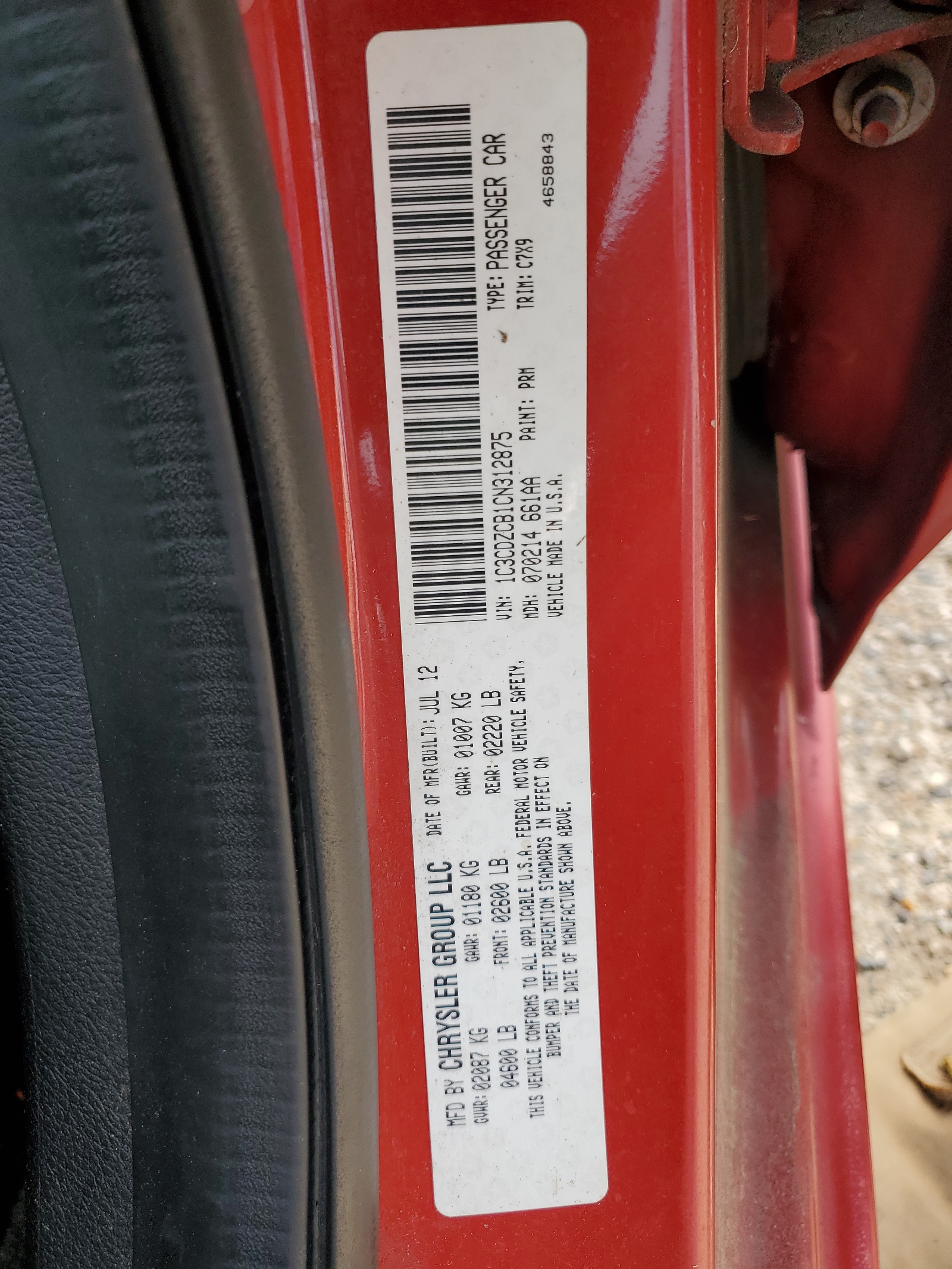 1C3CDZCB1CN312875 2012 Dodge Avenger Sxt