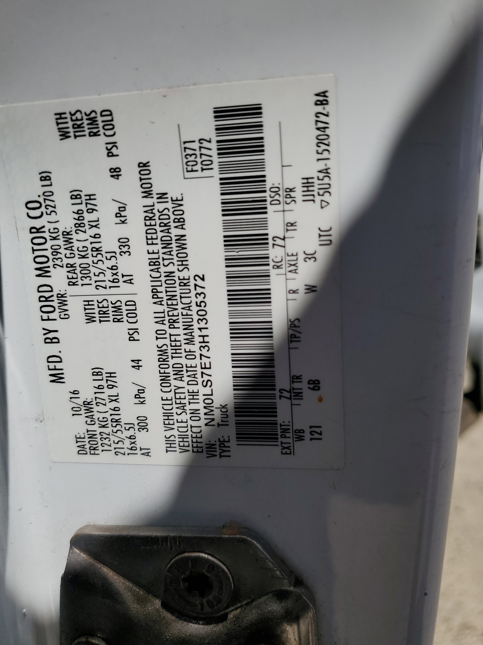 NM0LS7E73H1305372 2017 Ford Transit Connect Xl