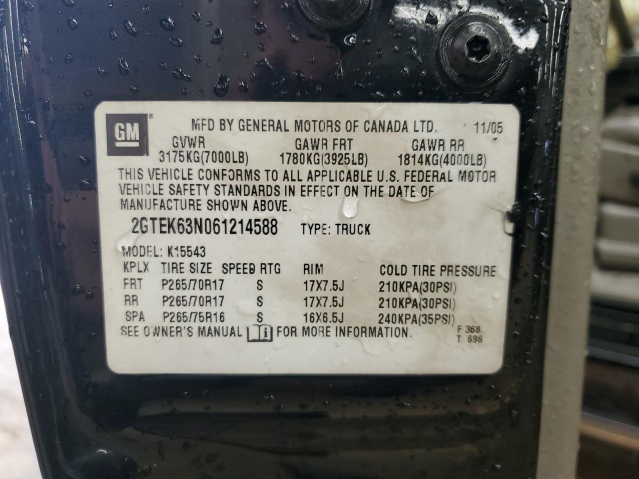 2GTEK63N061214588 2006 GMC Sierra K1500 Denali