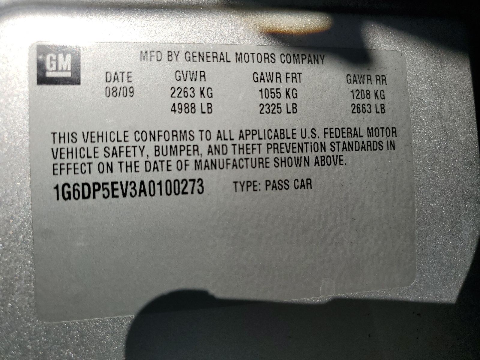 1G6DP5EV3A0100273 2010 Cadillac Cts Premium Collection