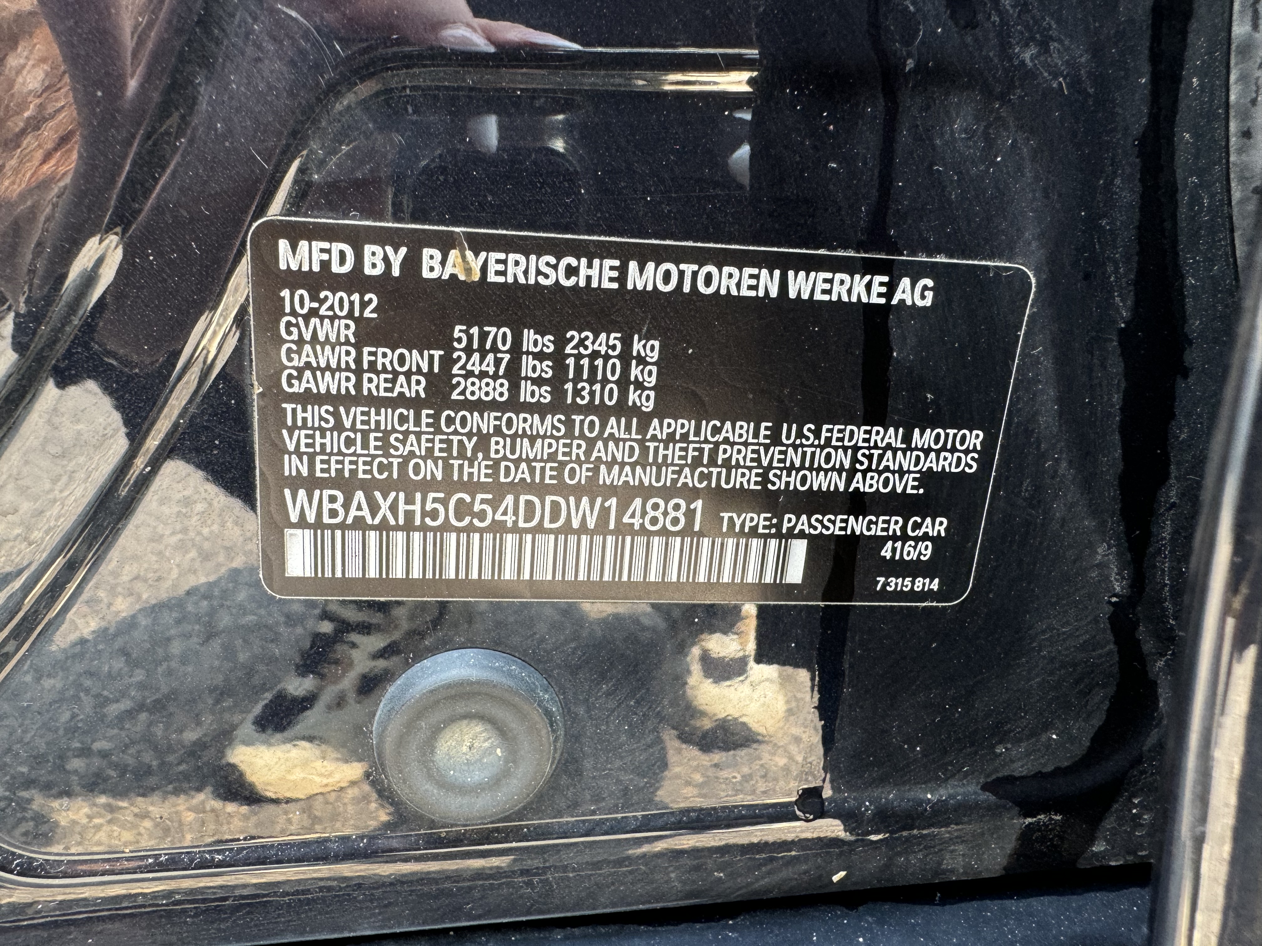 WBAXH5C54DDW14881 2013 BMW 528 Xi