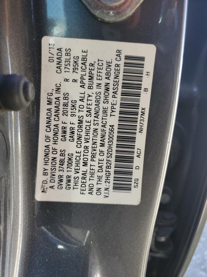 2HGFB2F52DH300564 2013 Honda Civic Lx