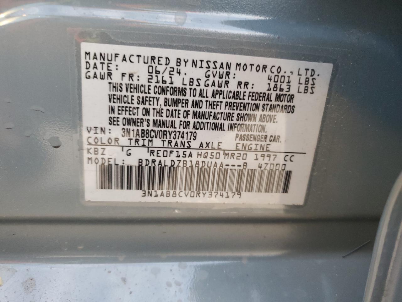 3N1AB8CV0RY374179 2024 Nissan Sentra Sv