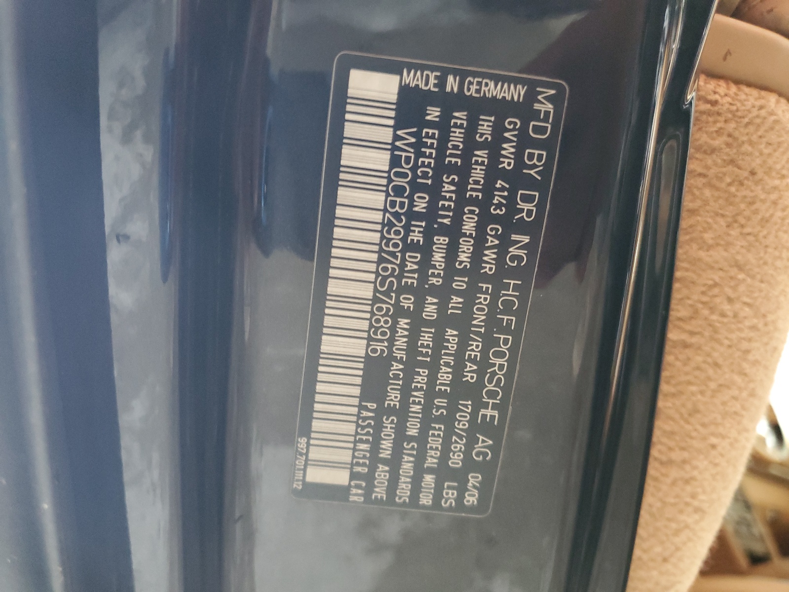 WP0CB29976S768916 2006 Porsche 911 Carrera S Cabriolet