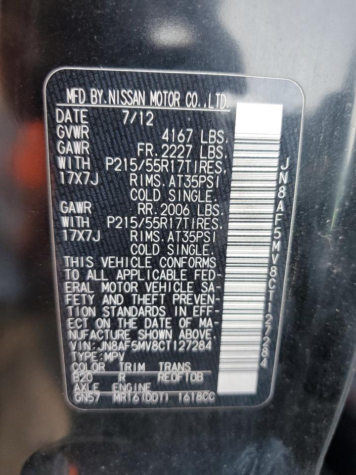 2012 Nissan Juke S VIN: JN8AF5MV8CT127284 Lot: 68098944