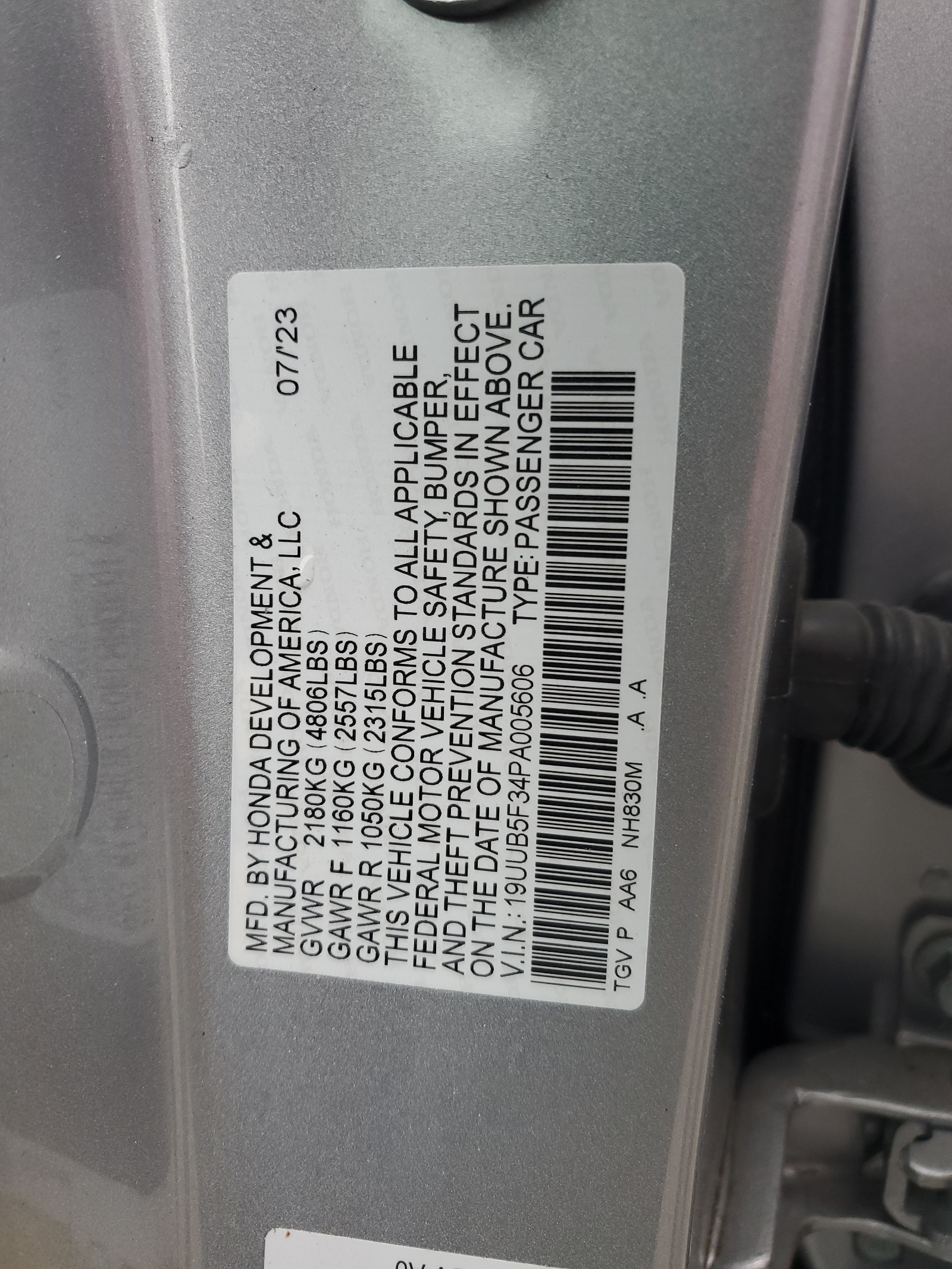 19UUB5F34PA005606 2023 Acura Tlx