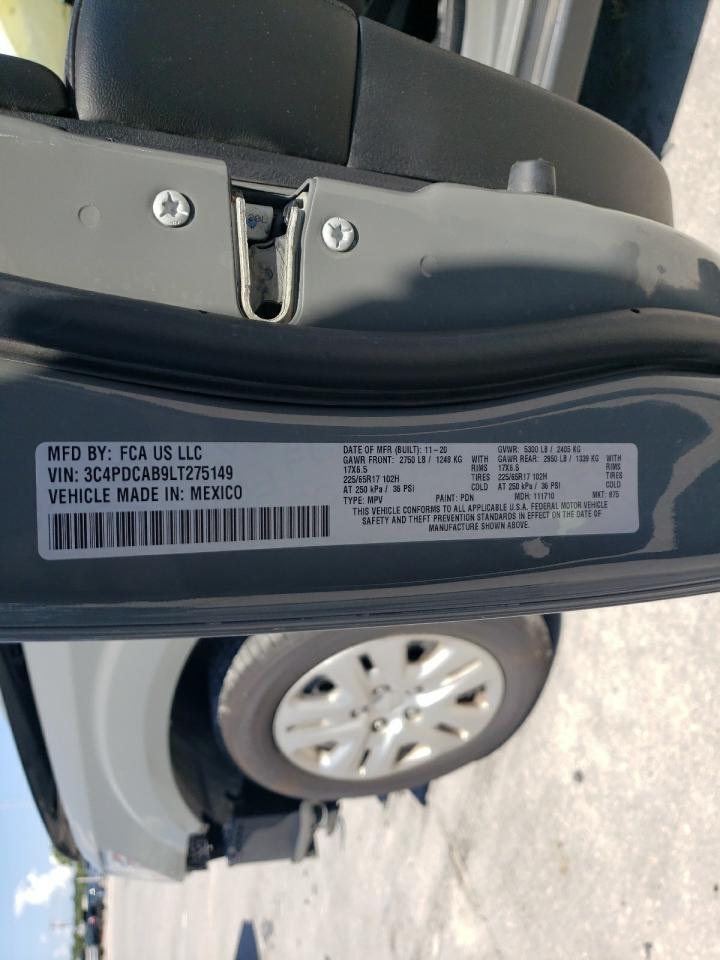 2020 Dodge Journey Se VIN: 3C4PDCAB9LT275149 Lot: 66077274