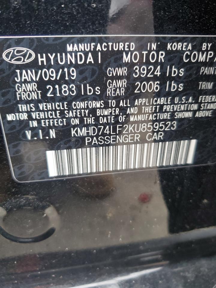 KMHD74LF2KU859523 2019 Hyundai Elantra Se