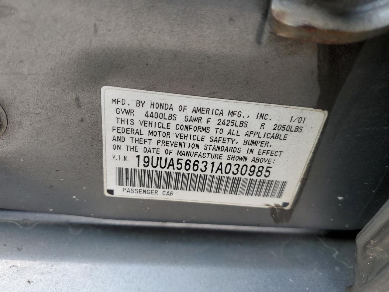 19UUA56631A030985 2001 Acura 3.2Tl