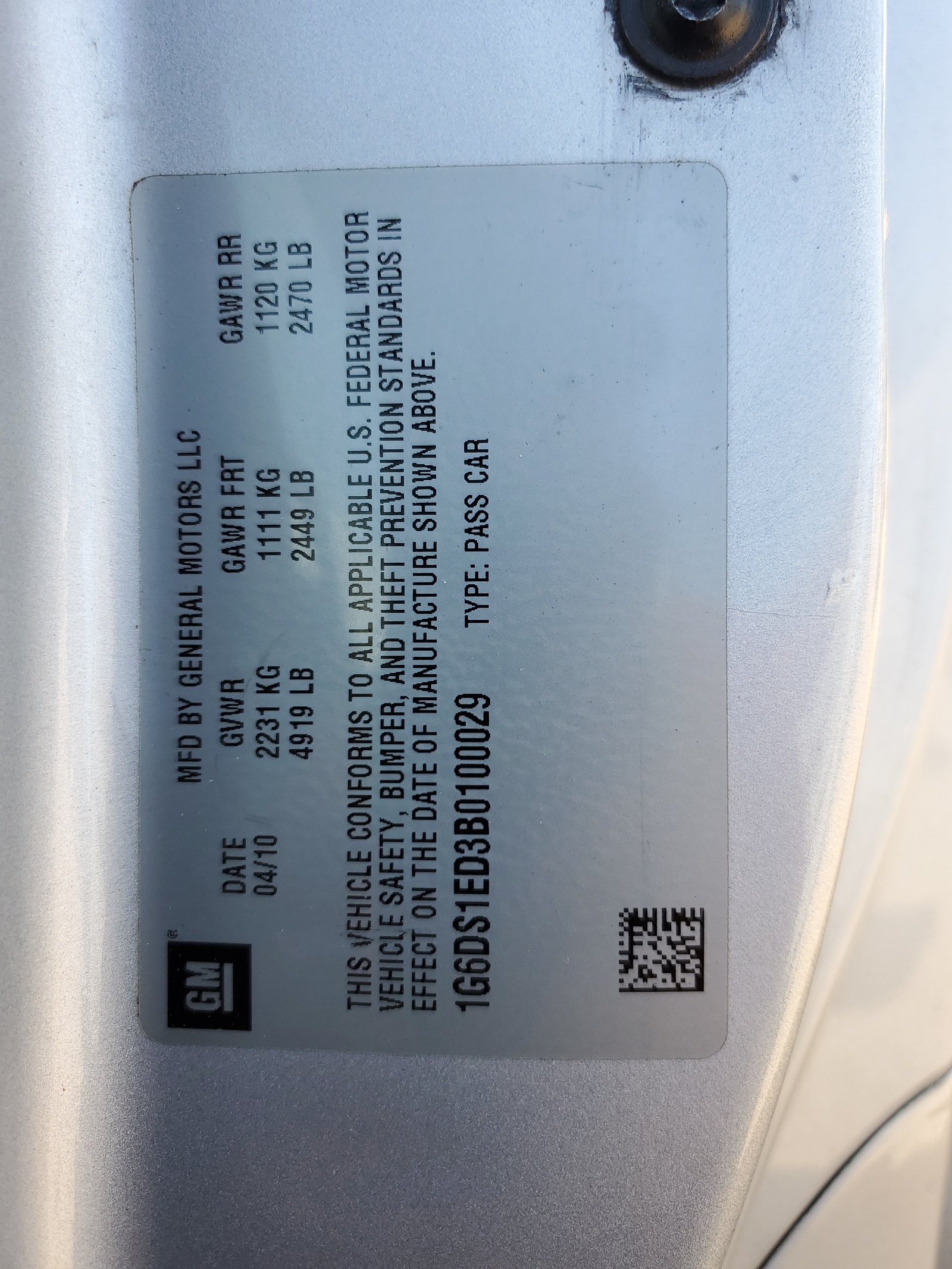 1G6DS1ED3B0100029 2011 Cadillac Cts Premium Collection