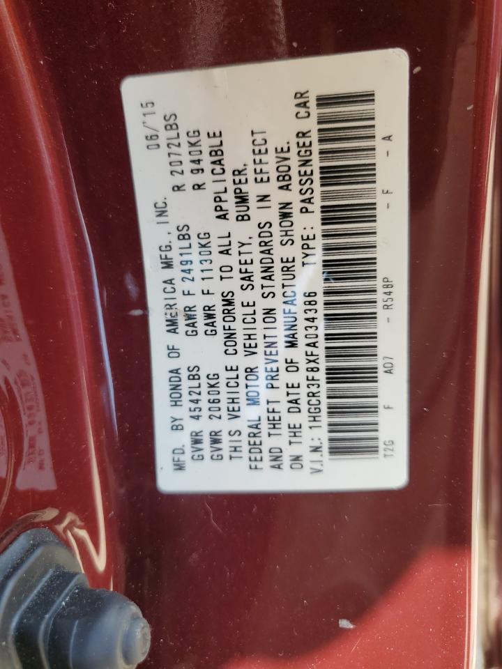 1HGCR3F8XFA034386 2015 Honda Accord Exl