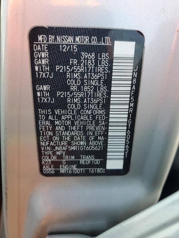 2016 Nissan Juke S VIN: JN8AF5MR1GT605621 Lot: 67211634