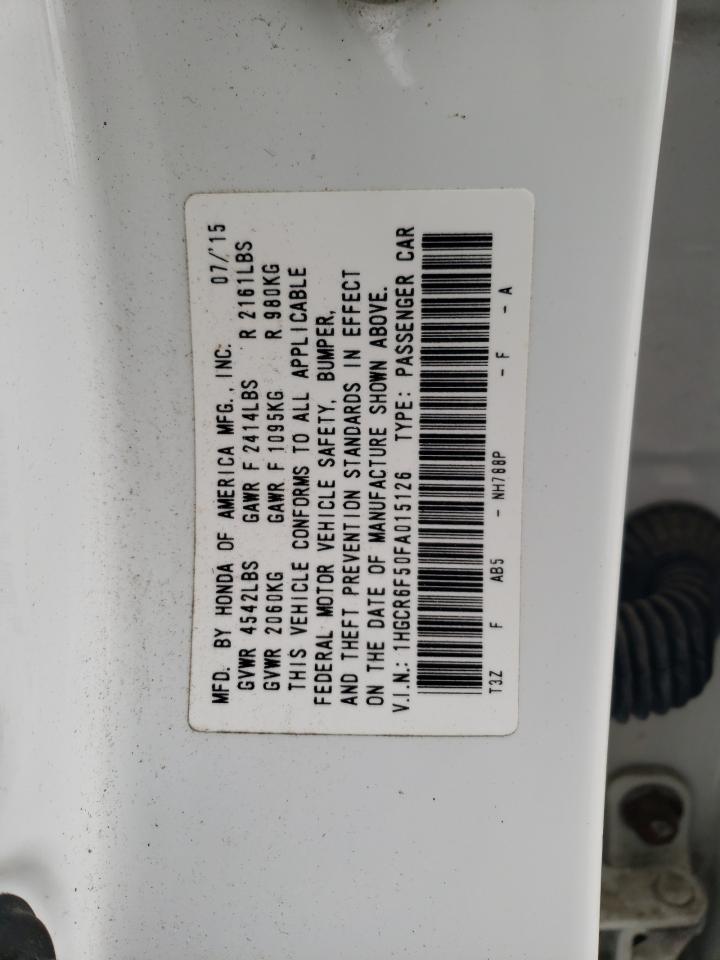 1HGCR6F50FA015126 2015 Honda Accord Hybrid Exl