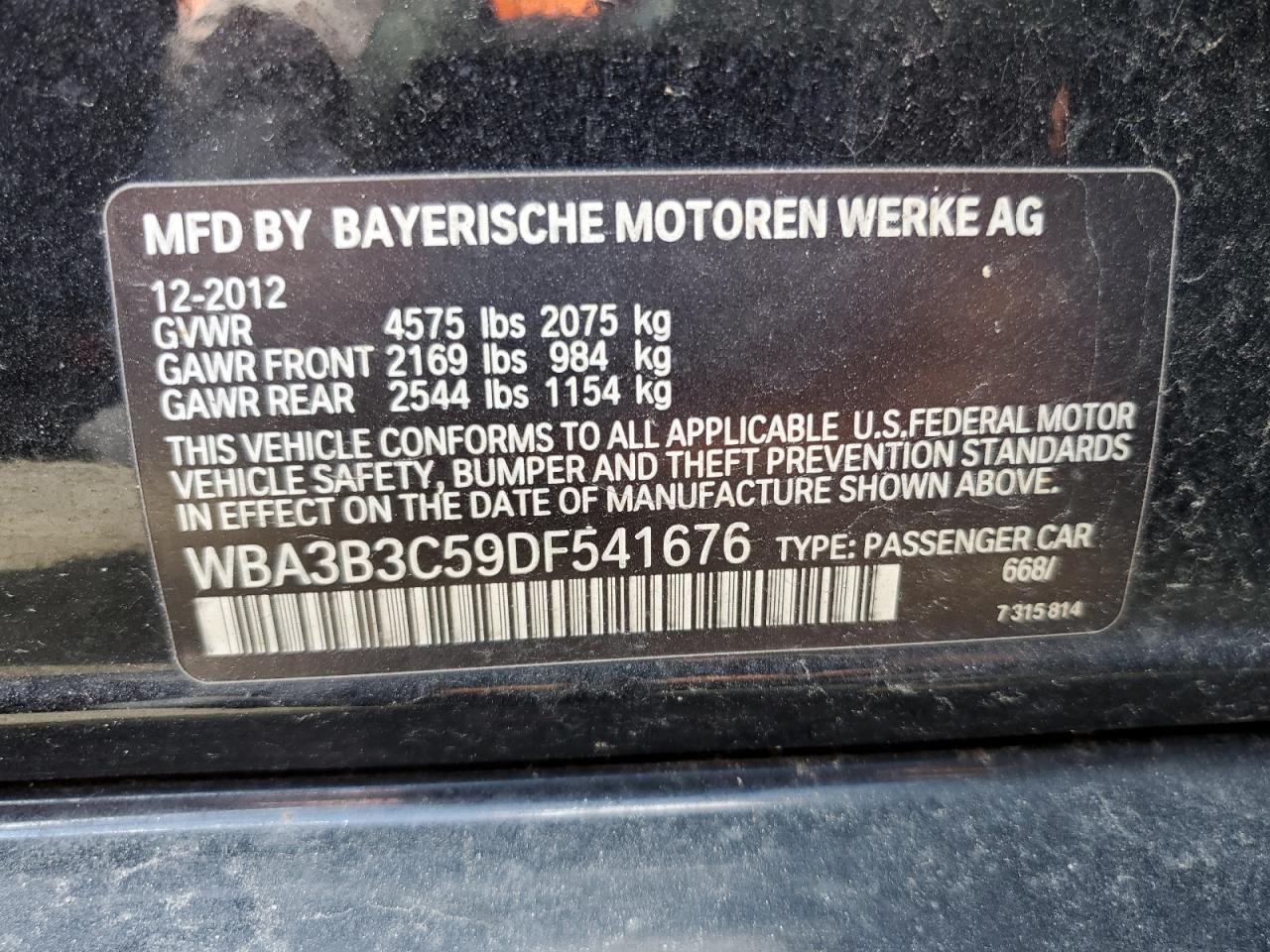 WBA3B3C59DF541676 2013 BMW 328 Xi