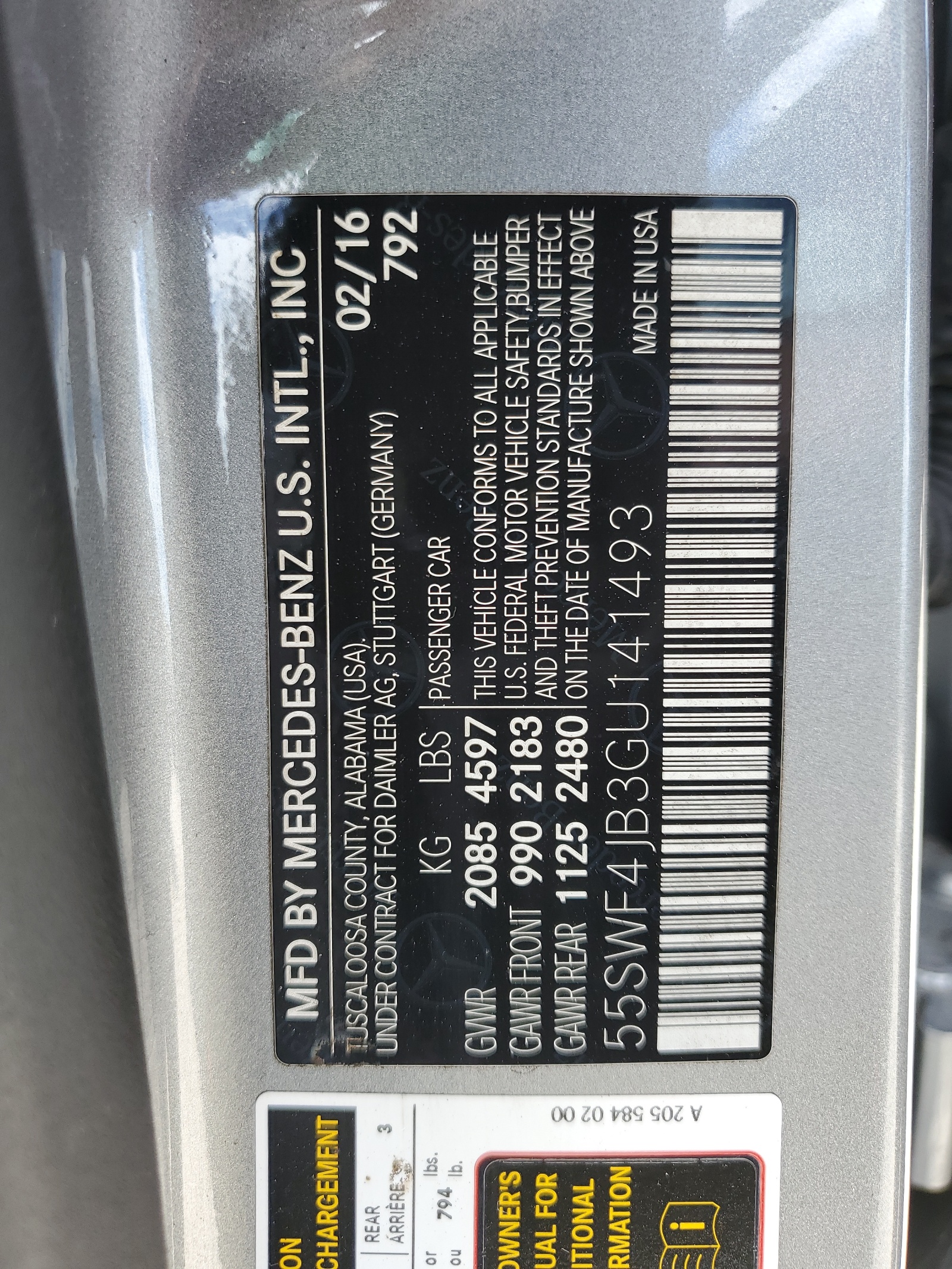 55SWF4JB3GU141493 2016 Mercedes-Benz C 300