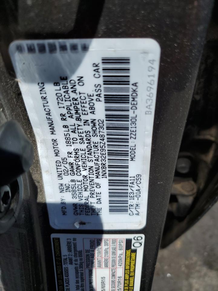 2005 Toyota Corolla Ce VIN: 1NXBR32E95Z487302 Lot: 65489164