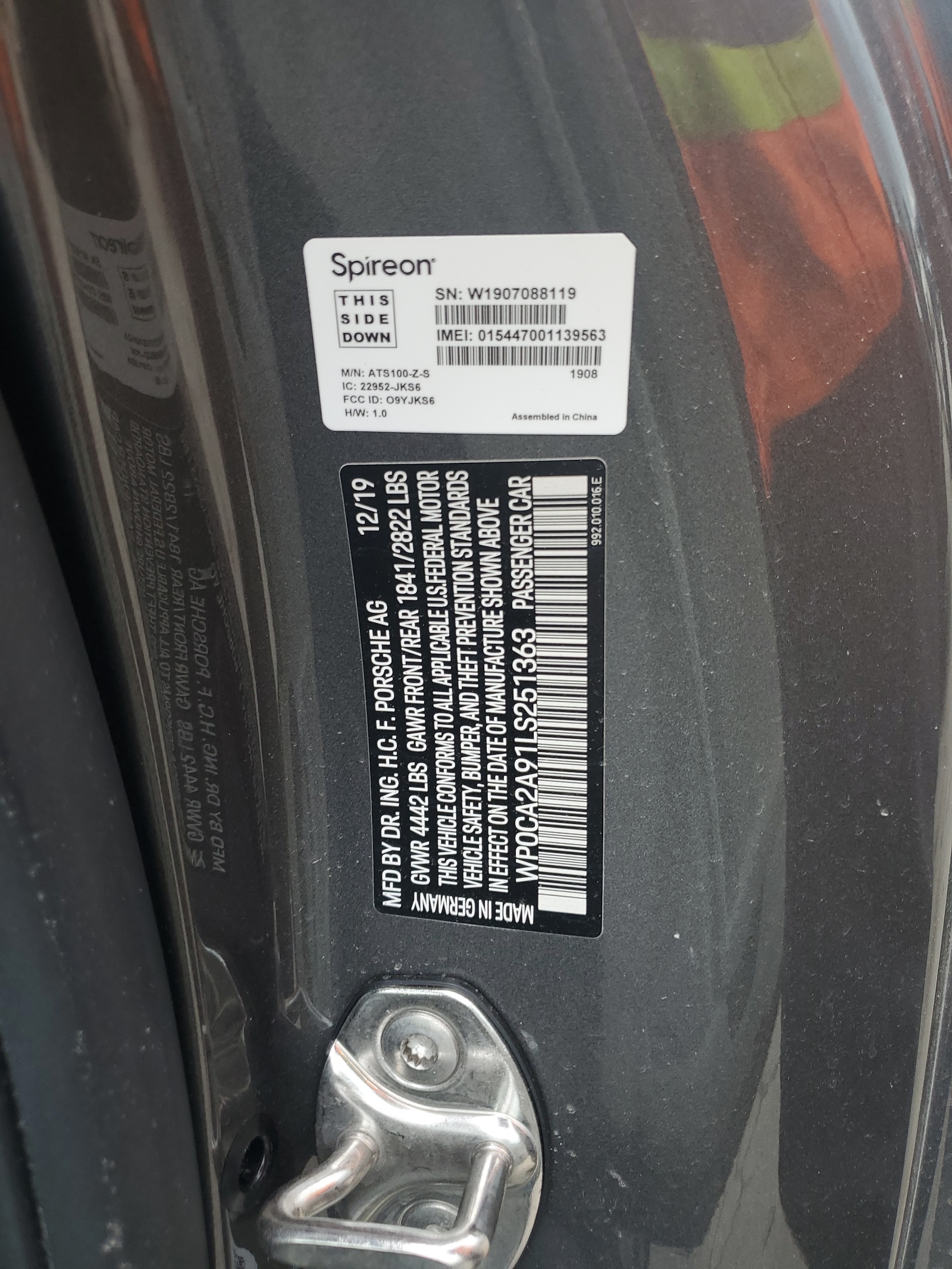 WP0CA2A91LS251363 2020 Porsche 911 Carrera