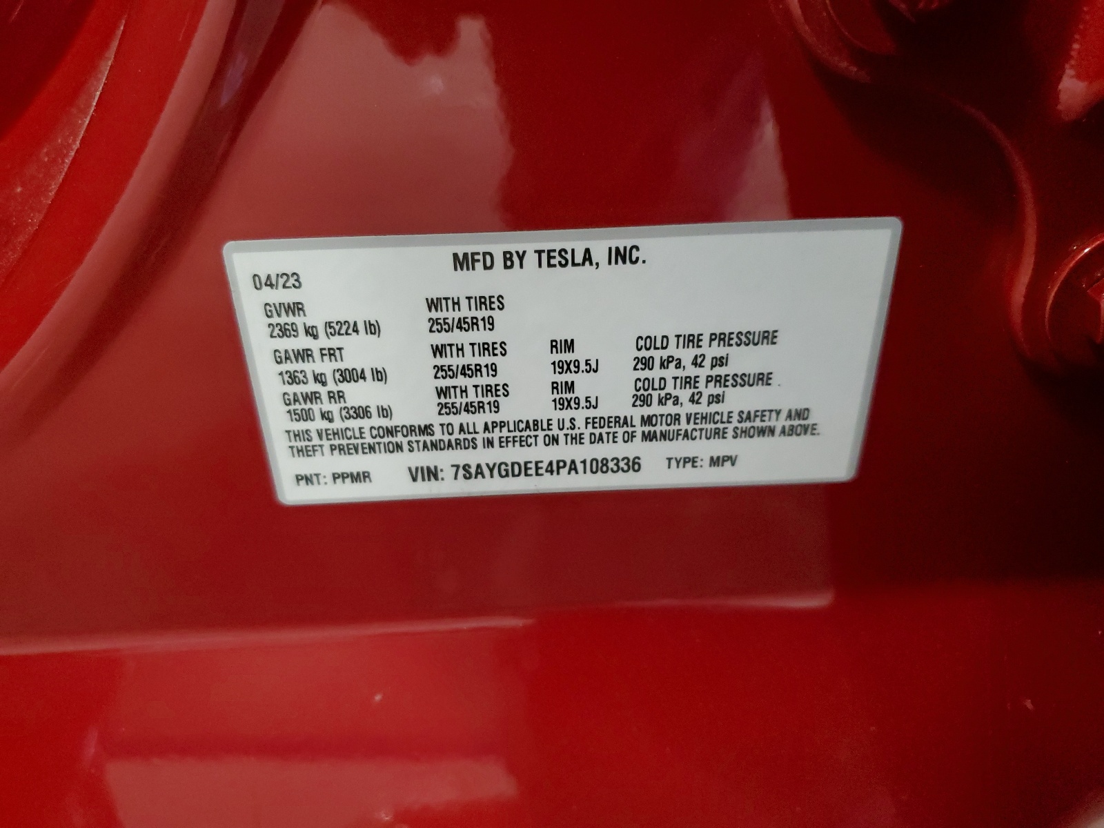 7SAYGDEE4PA108336 2023 Tesla Model Y