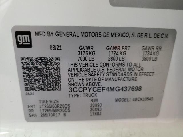 3GCPYCEF4MG437698 Chevrolet All Models SILVERADO 12