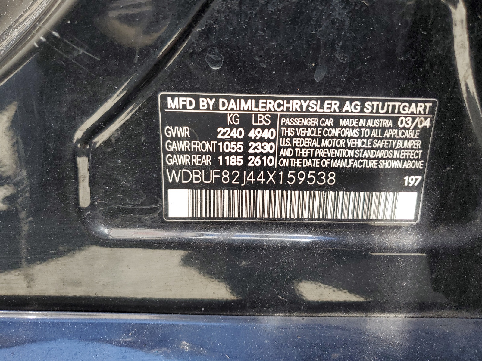 WDBUF82J44X159538 2004 Mercedes-Benz E 320 4Matic