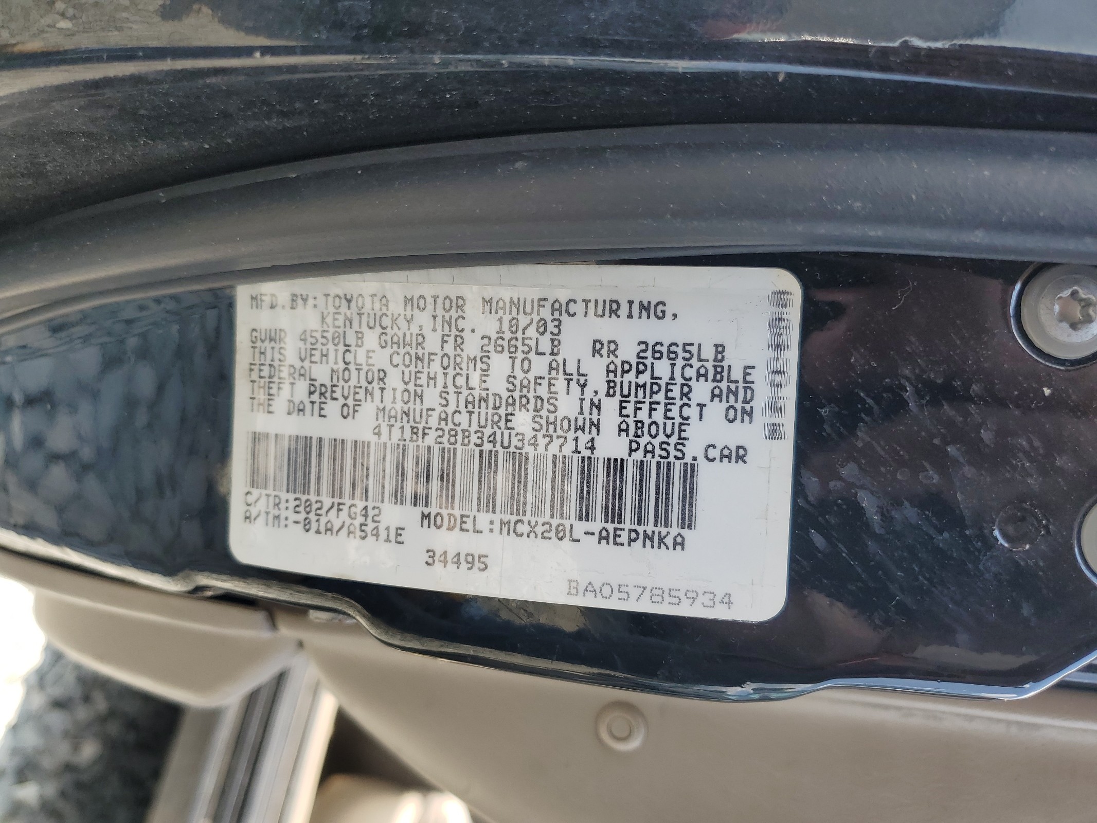 4T1BF28B34U347714 2004 Toyota Avalon Xl