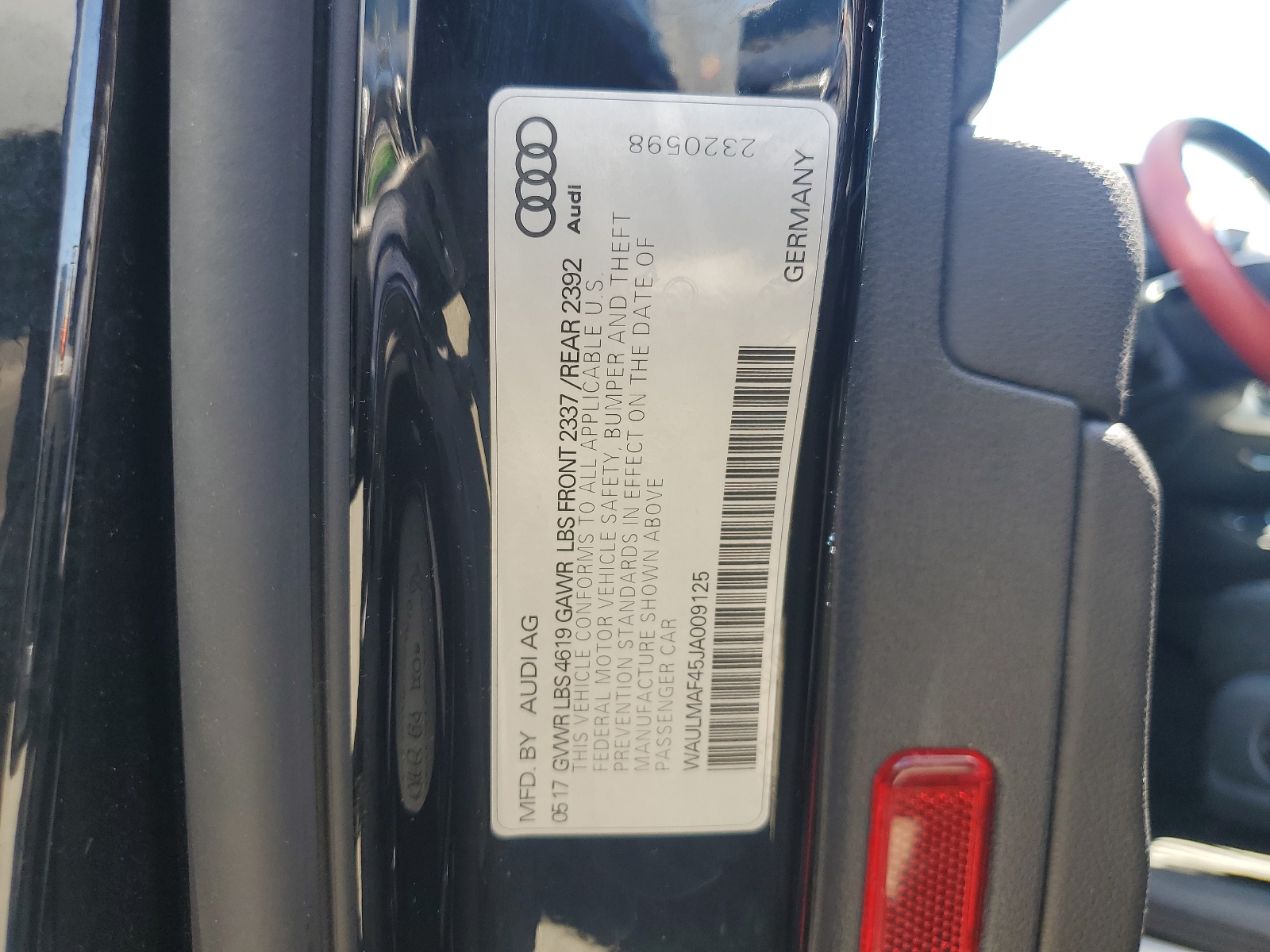 WAULMAF45JA009125 2018 Audi A4 Premium Plus