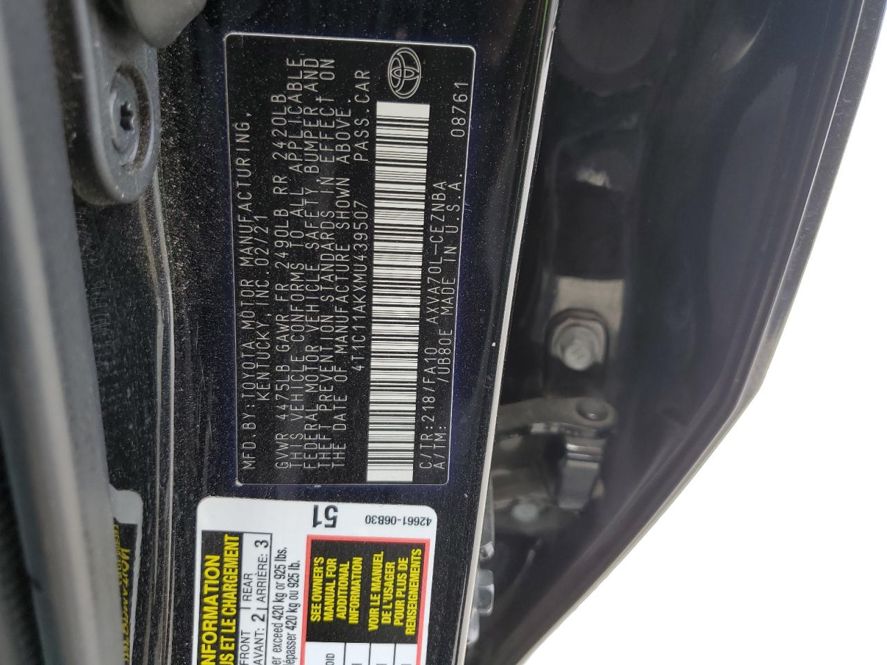 2021 Toyota Camry - Image 13