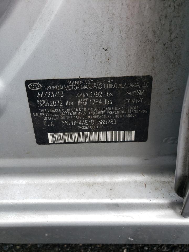 2013 Hyundai Elantra Gls VIN: 5NPDH4AE4DH385289 Lot: 66659834