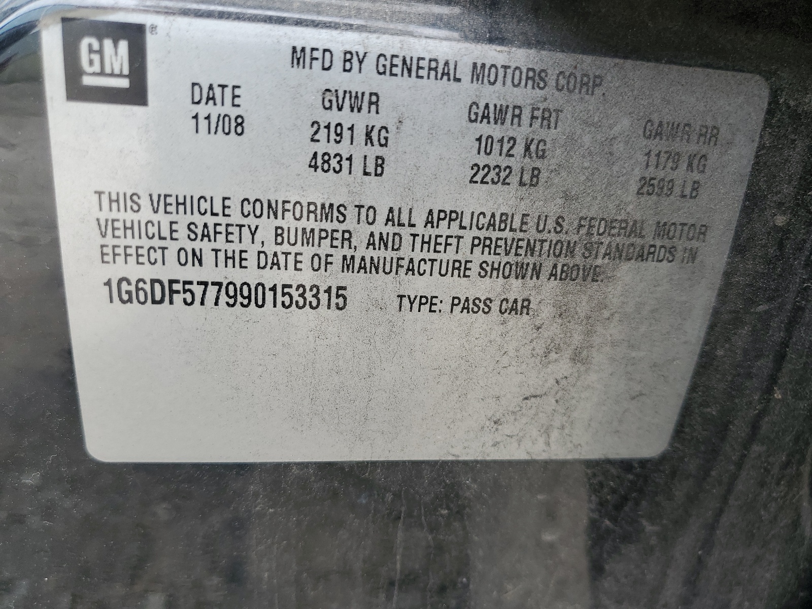 1G6DF577990153315 2009 Cadillac Cts